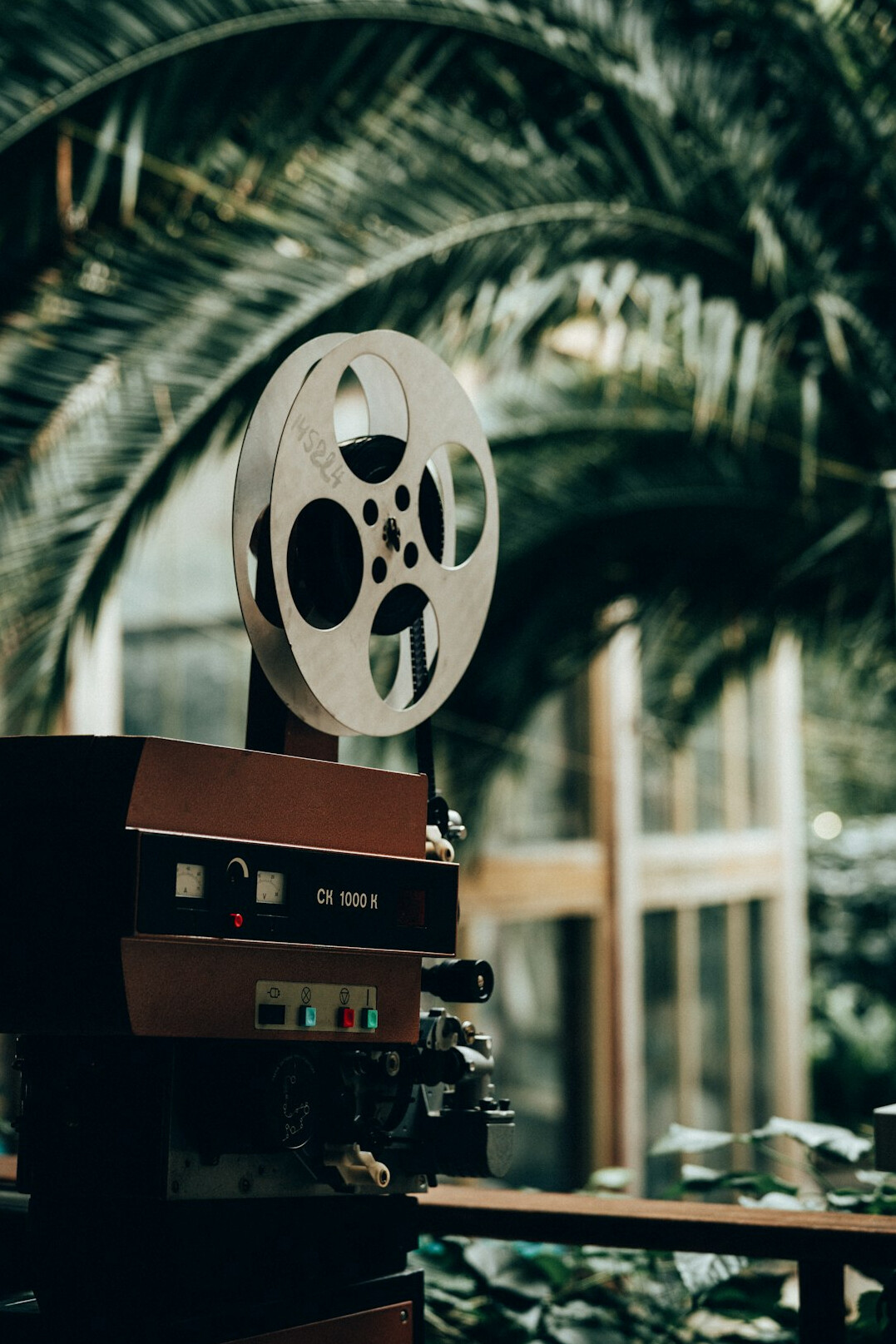 Film reels and analogue editing equipment on a light table